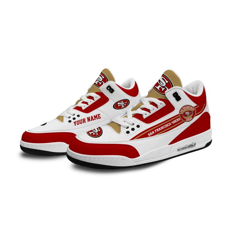 San Francisco 49ers Basic White Genuine Leather JD03 Shoes Men and Women AZBTAJ3000067