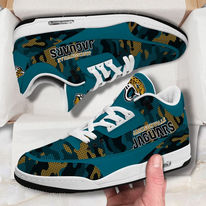 Jacksonville Jaguars Camo Pattern White Genuine Leather JD03 Shoes Men and Women AZBTAJ3000085