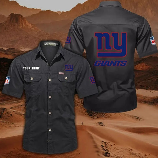 New York Giants Men’s Short Sleeve Cargo Shirts New 2025 AZBT2DCGS000055
