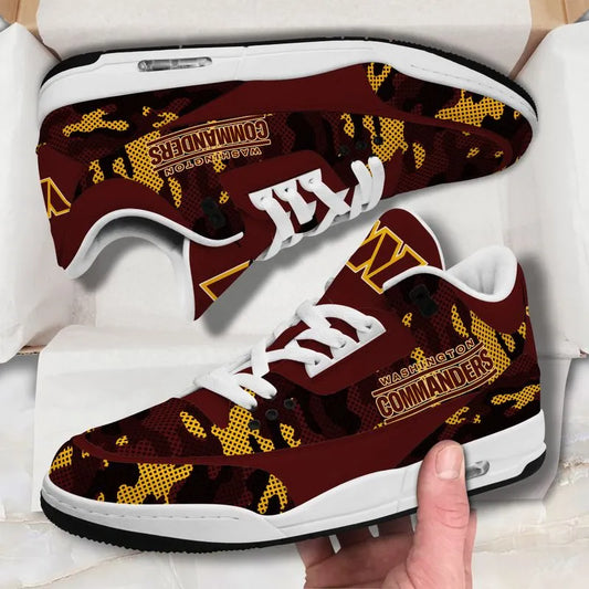 Washington Football Team Camo Pattern White Genuine Leather JD03 Shoes Men and Women AZBTAJ3000020