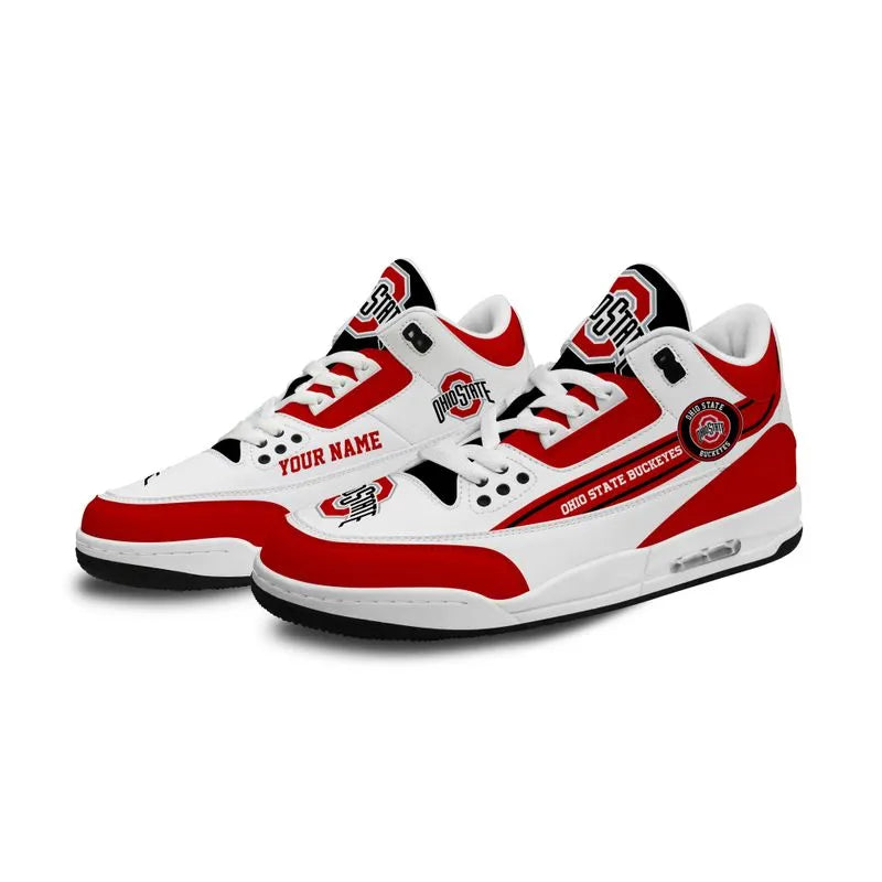 Ohio State Buckeyes Basic White Genuine Leather JD03 Shoes Men and Women AZBTAJ3000054