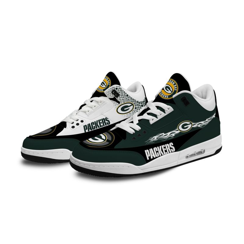 Green Bay Packers Fire White Genuine Leather JD03 Shoes Men and Women AZBTAJ3000046