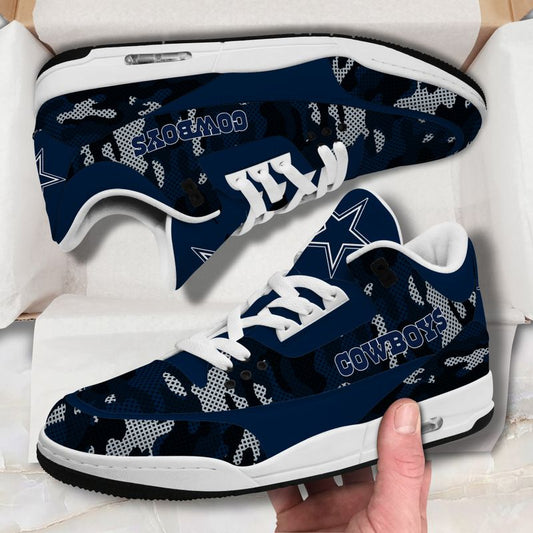 Dallas Cowboys Camo Pattern White Genuine Leather JD03 Shoes Men and Women AZBTAJ3000095