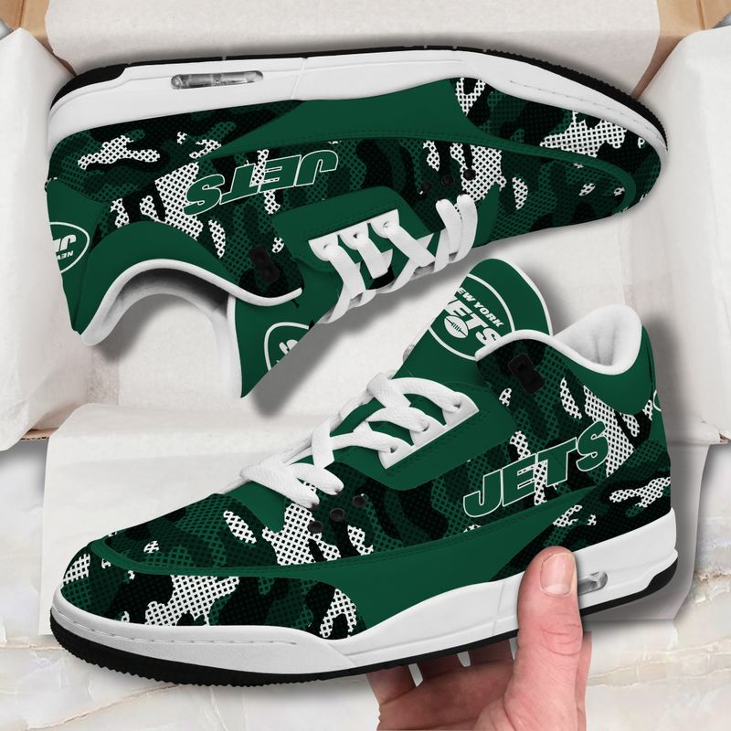 New York Jets Camo Pattern White Genuine Leather JD03 Shoes Men and Women AZBTAJ3000025