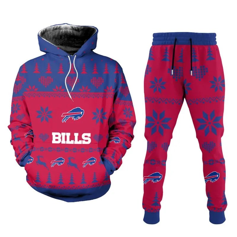 Buffalo Bills Christmas Patterns Hoodie and Joggers