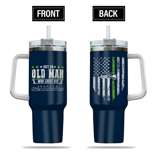 Just Old Man Who Loves Seattle Seahawks 40oz Tumbler