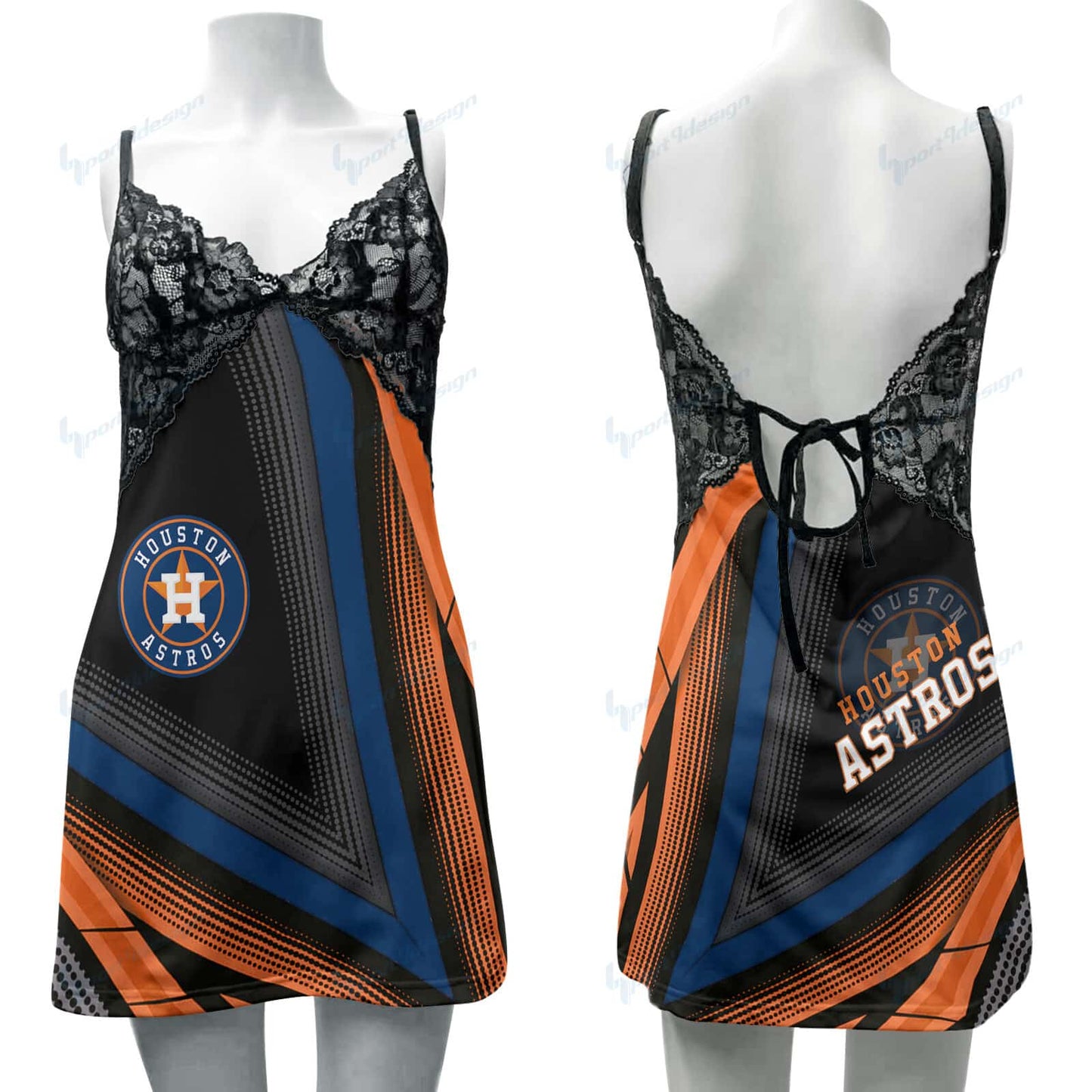 Houston Astros Lace Back Strap Slip Dress 475