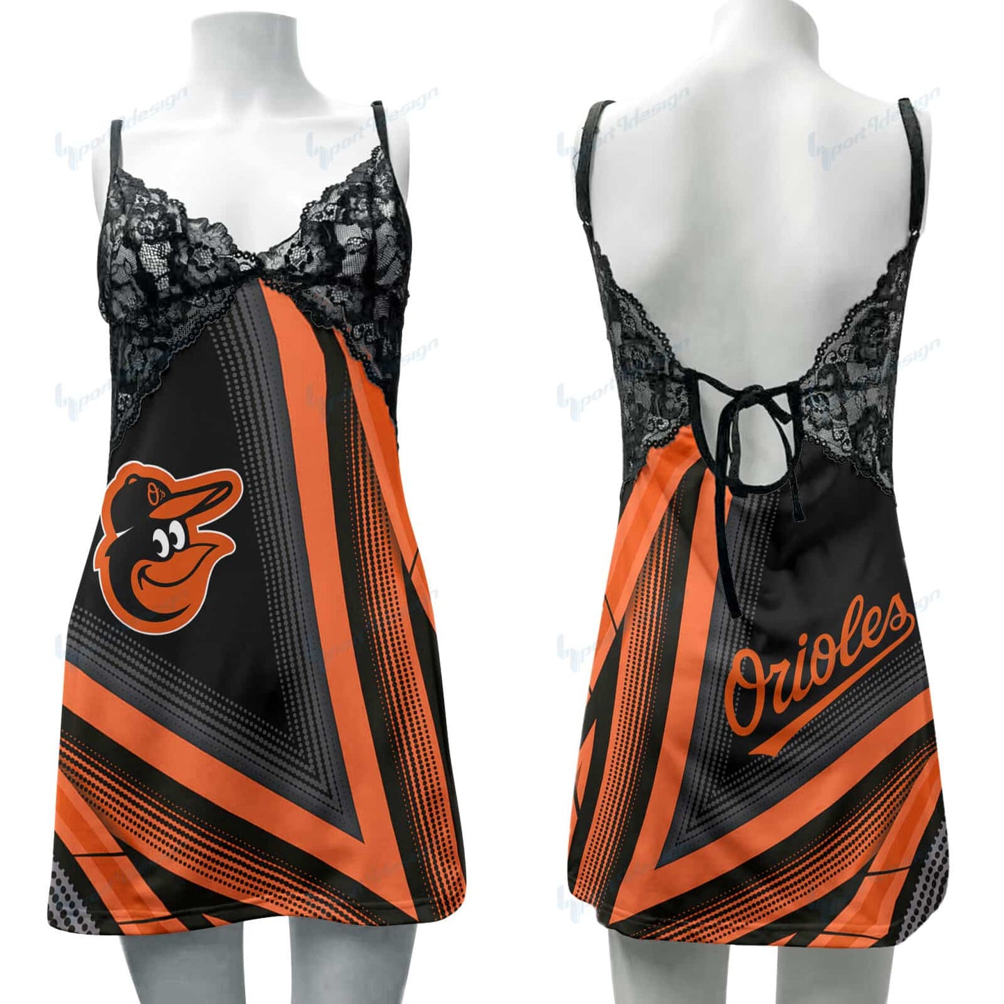 Baltimore Orioles Lace Back Strap Slip Dress 470