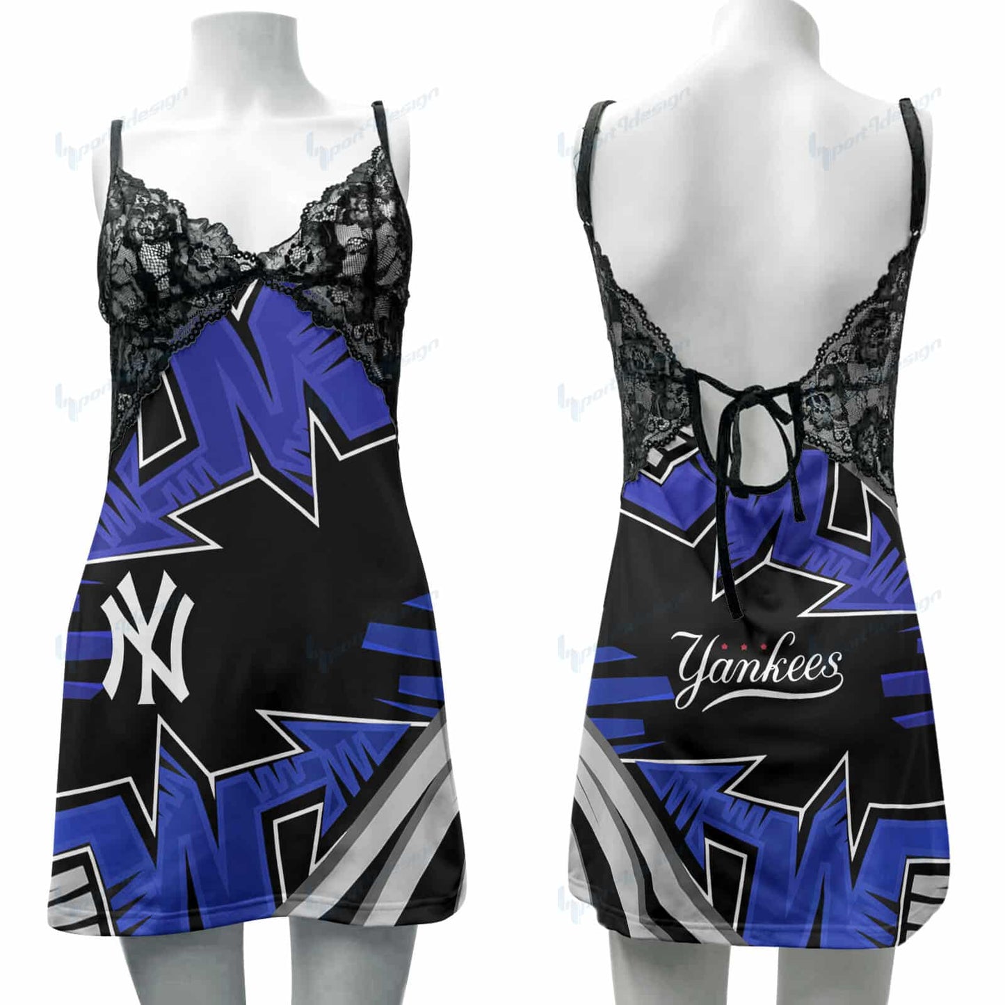 New York Yankees Lace Back Strap Slip Dress 469