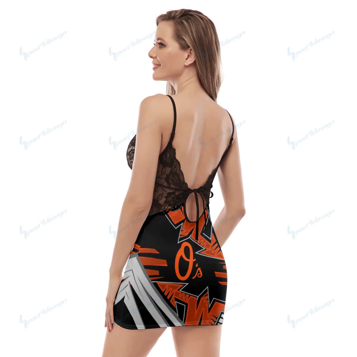 Baltimore Orioles Lace Back Strap Slip Dress 466