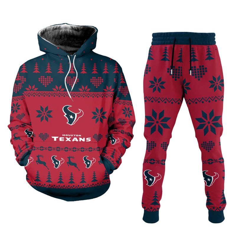 Houston Texans Christmas Patterns Hoodie and Joggers