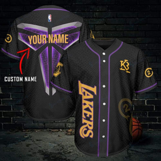 Los Angeles Lakers Personalized Baseball Jersey 465