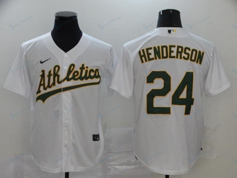 Men’s Oakland Athletics #24 Rickey Henderson Baseball Jersey 54