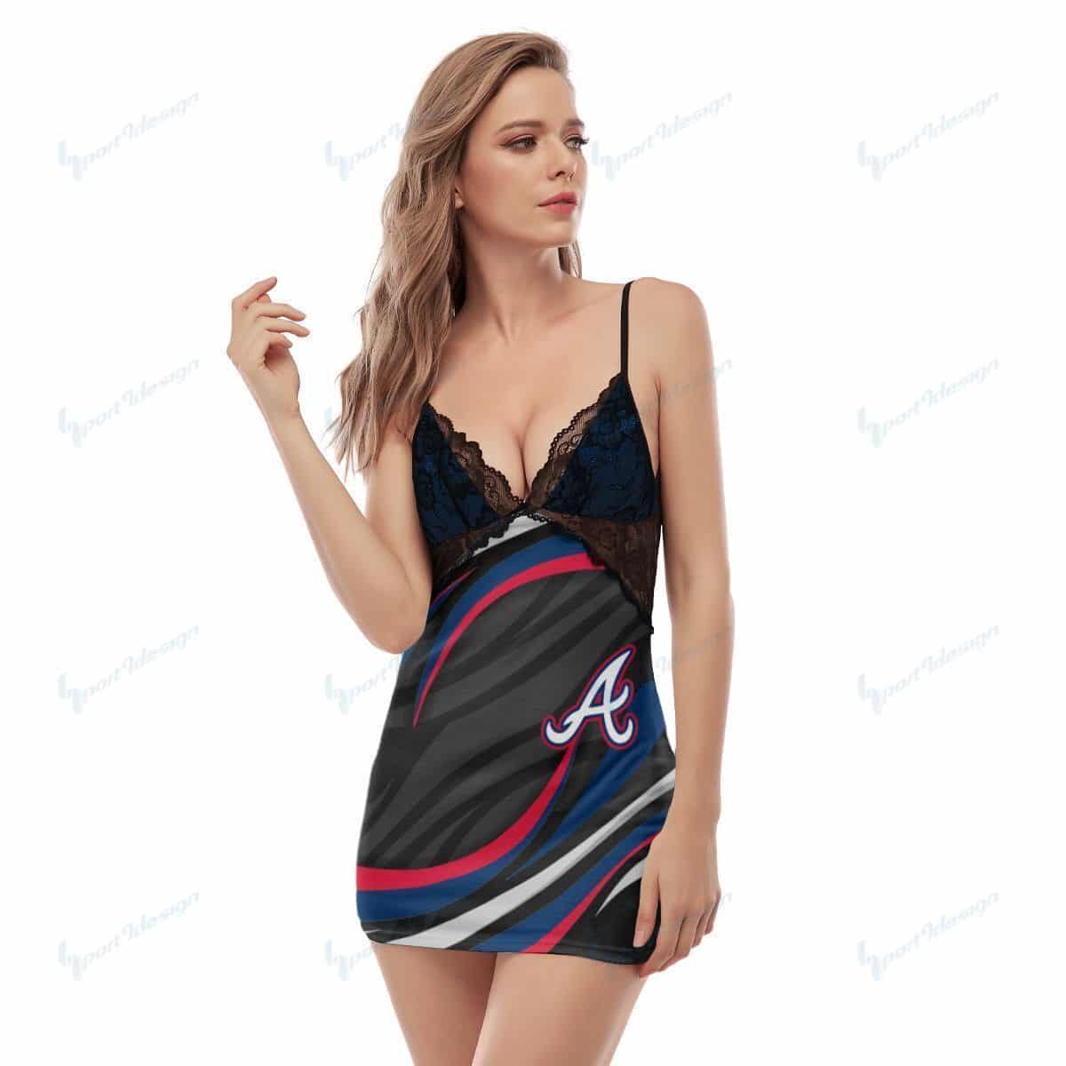 Atlanta Braves Lace Back Strap Slip Dress 240-2