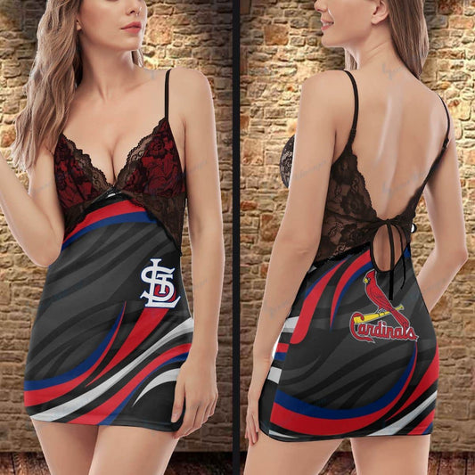 St. Louis Cardinals Lace Back Strap Slip Dress 39-2