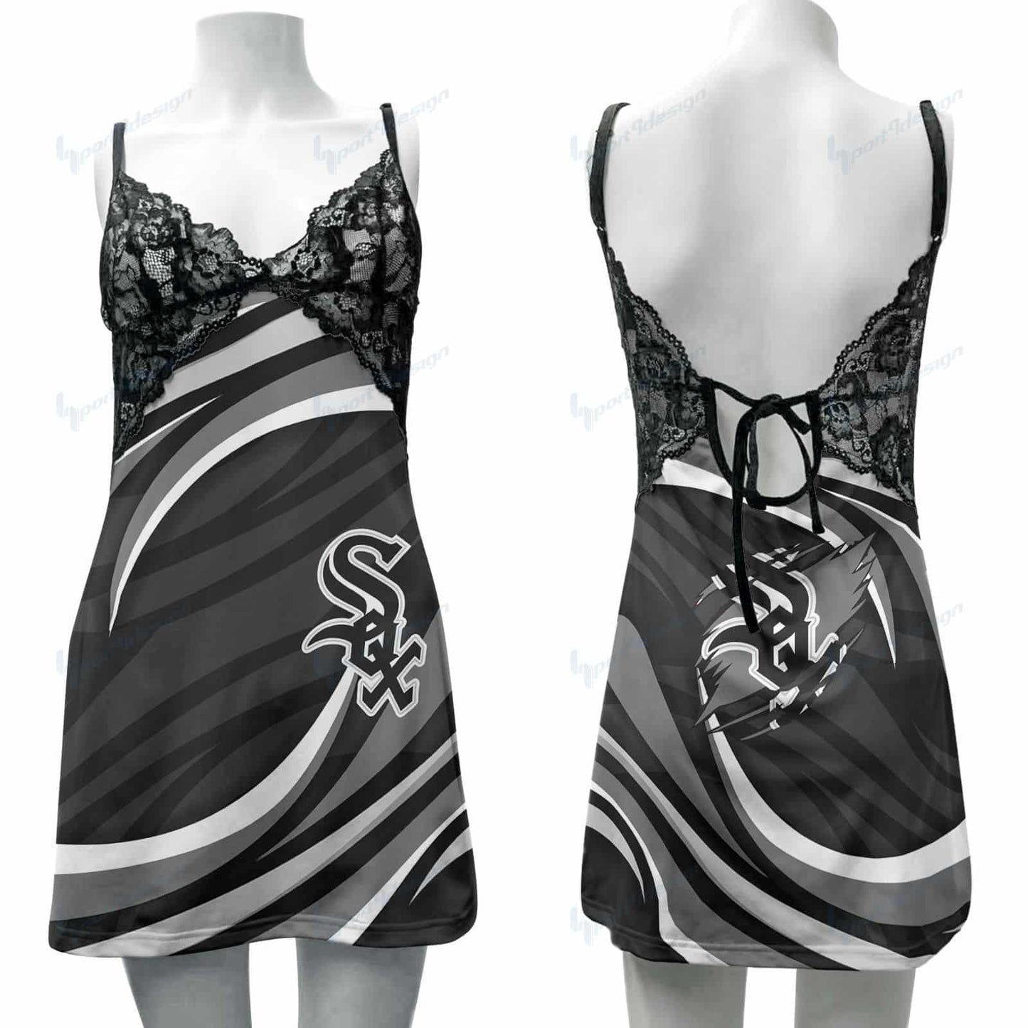 Chicago White Sox Lace Back Strap Slip Dress 245-2