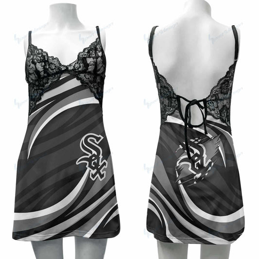 Chicago White Sox Lace Back Strap Slip Dress 245-2