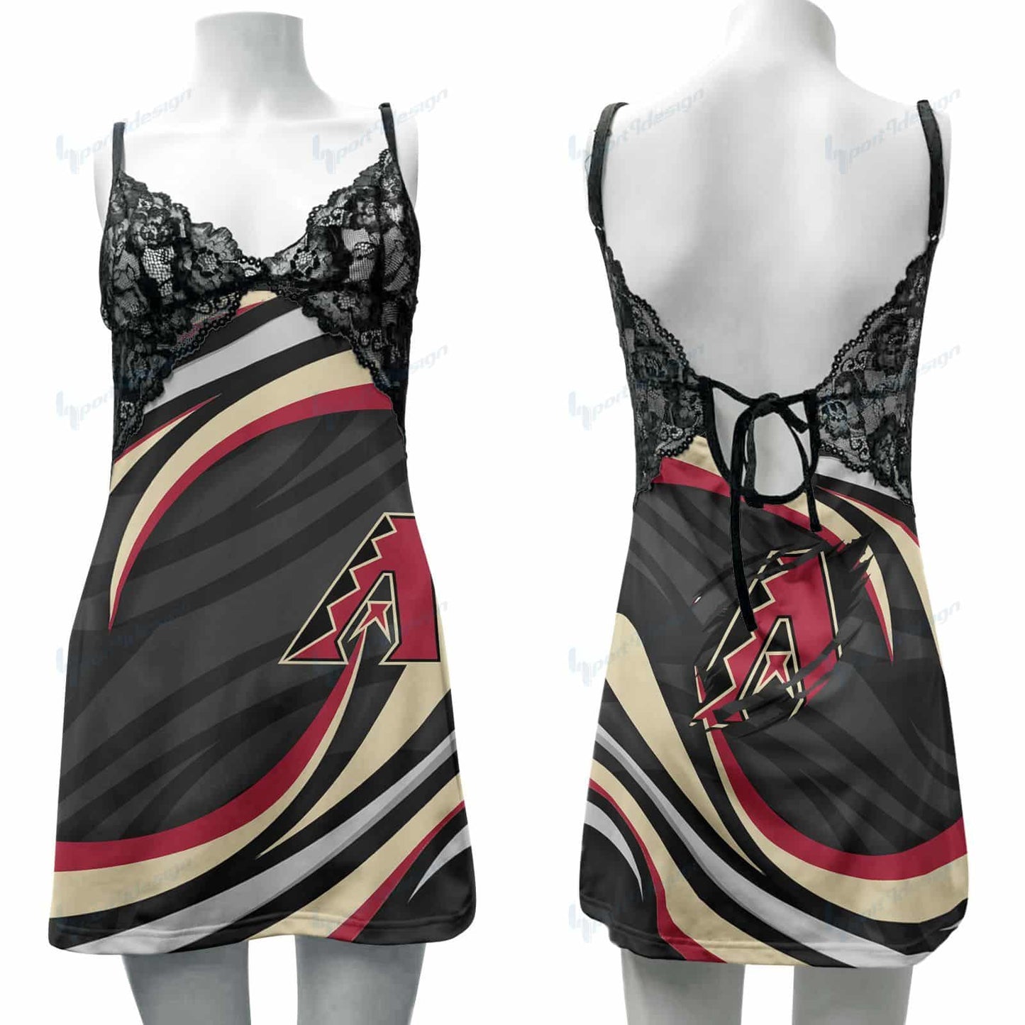 Arizona Diamondbacks Lace Back Strap Slip Dress 242-1