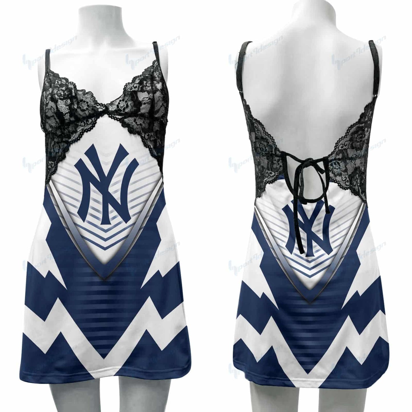 New York Yankees Lace Back Strap Slip Dress 353