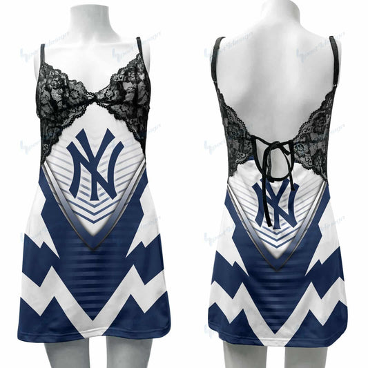 New York Yankees Lace Back Strap Slip Dress 353