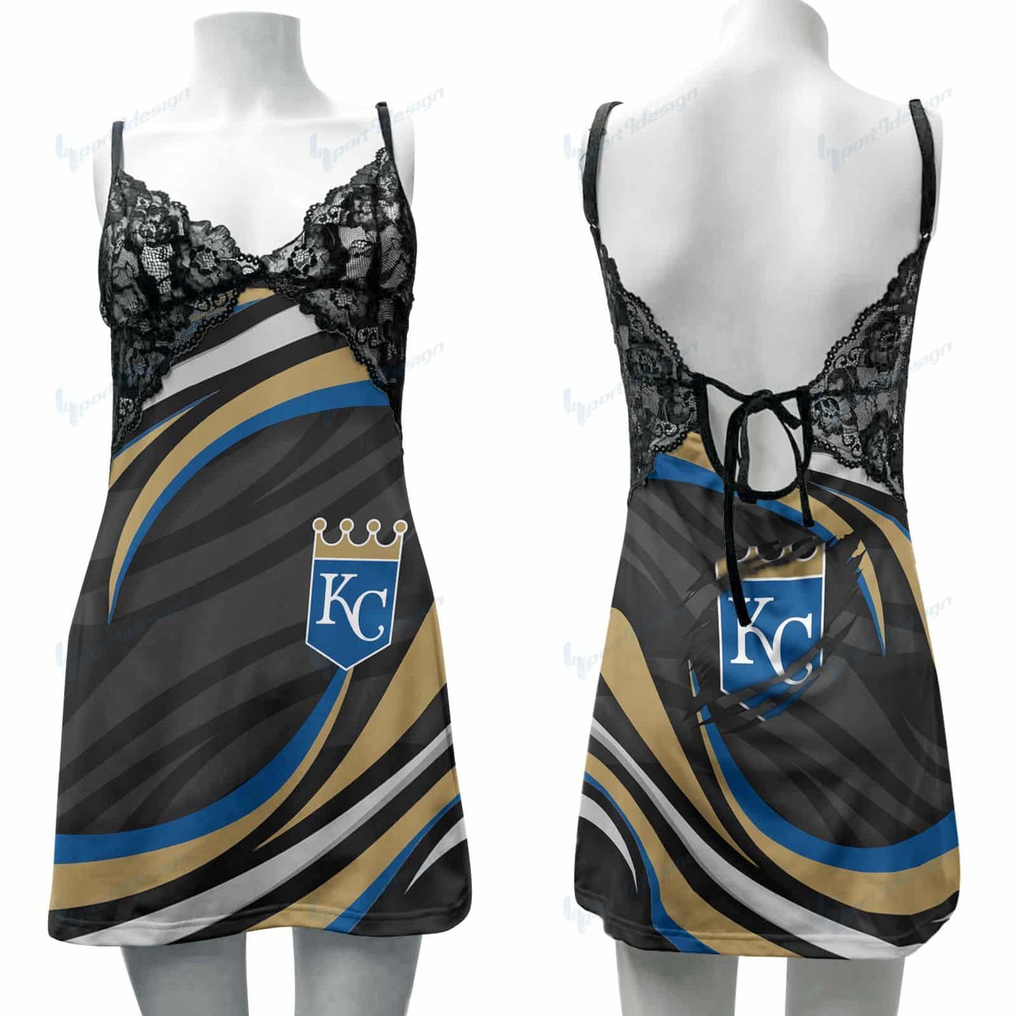 Kansas City Royals Lace Back Strap Slip Dress 248