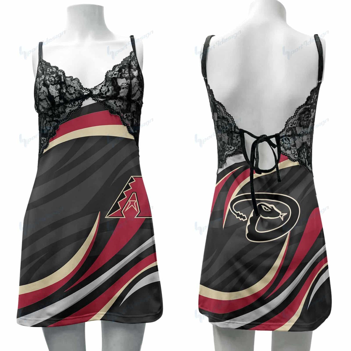 Arizona Diamondbacks Lace Back Strap Slip Dress 31-1