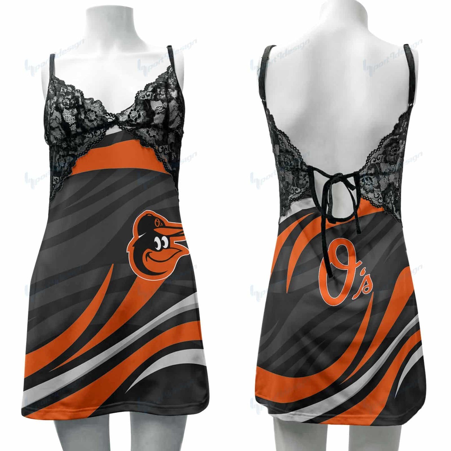 Baltimore Orioles Lace Back Strap Slip Dress 08-1
