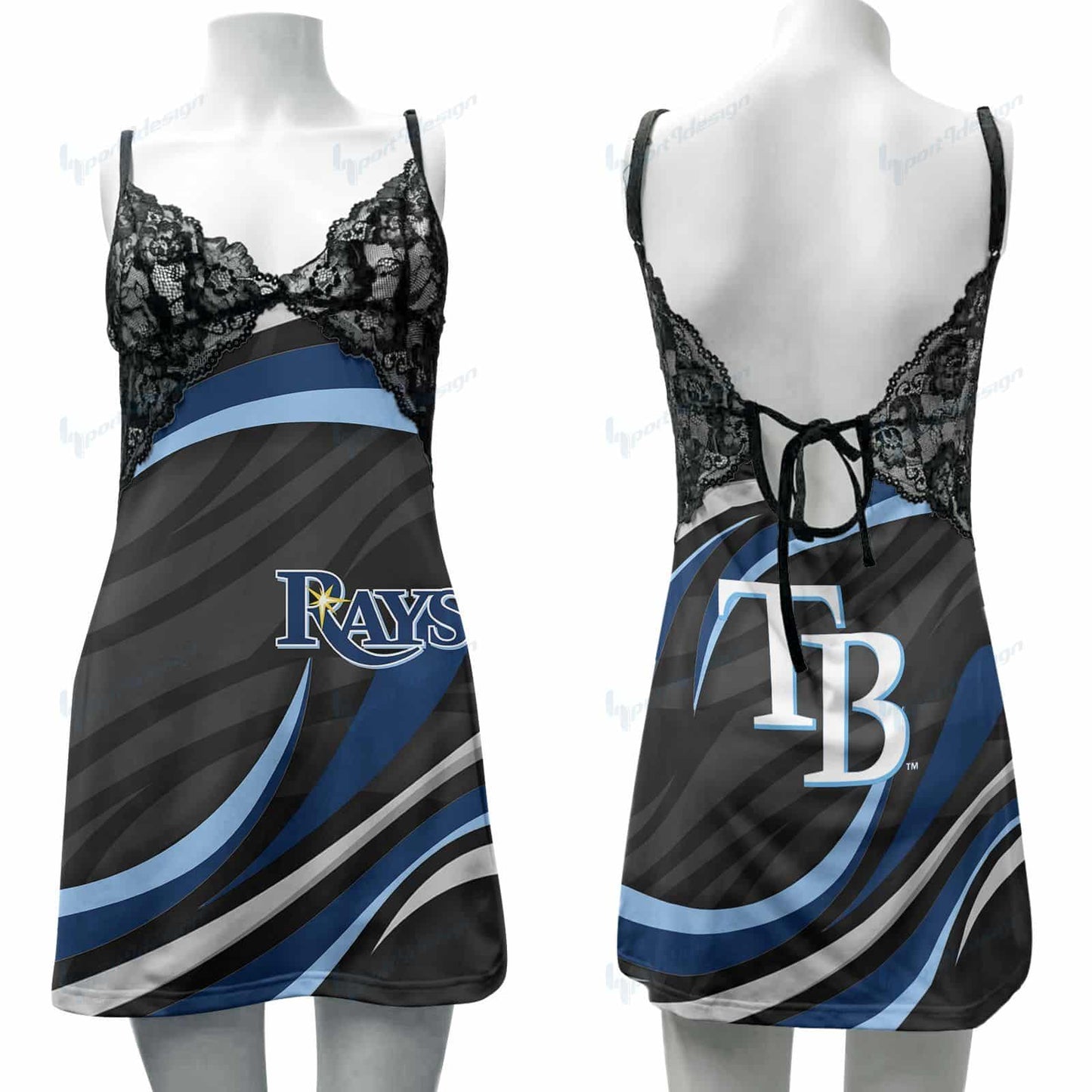 Tampa Bay Rays Lace Back Strap Slip Dress 30-1