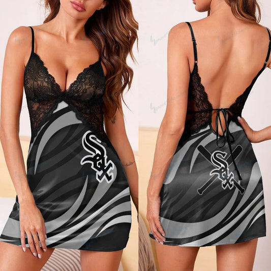Chicago White Sox Lace Back Strap Slip Dress 07-1