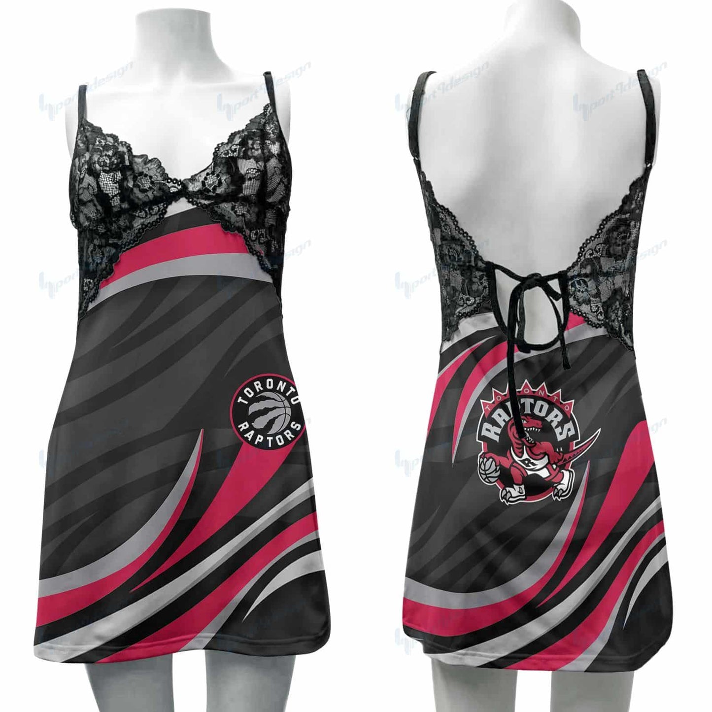 Toronto Raptors Lace Back Strap Slip Dress 47