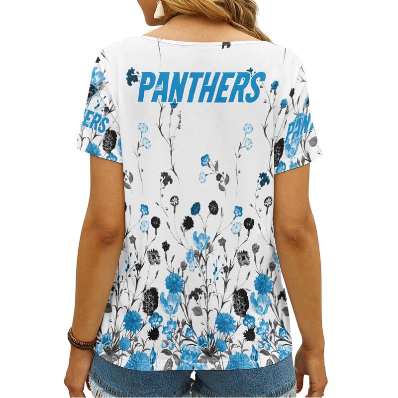 Carolina Panthers Personalized V-neck Women T-shirt