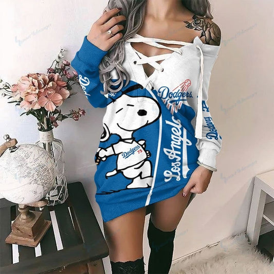 Los Angeles Dodgers Lace-Up Sweatshirt 66