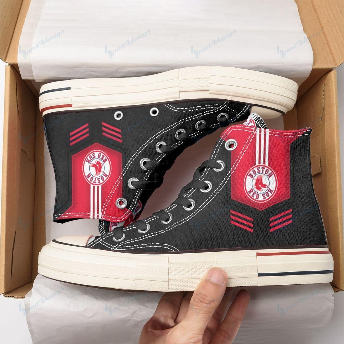 Boston Red Sox New High Top Canvas Shoes 57