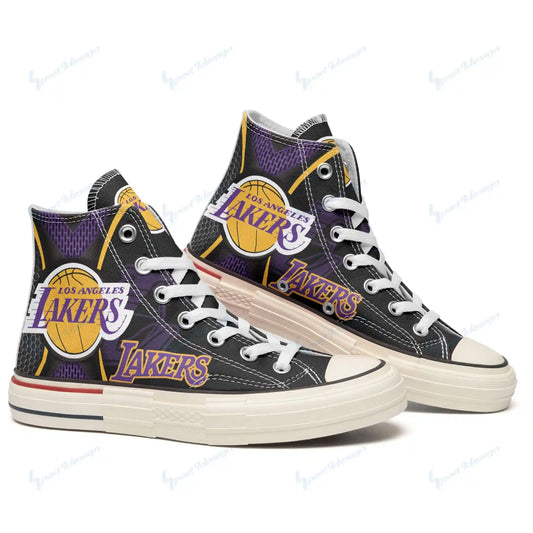 Los Angeles Lakers New High Top Canvas Shoes 45