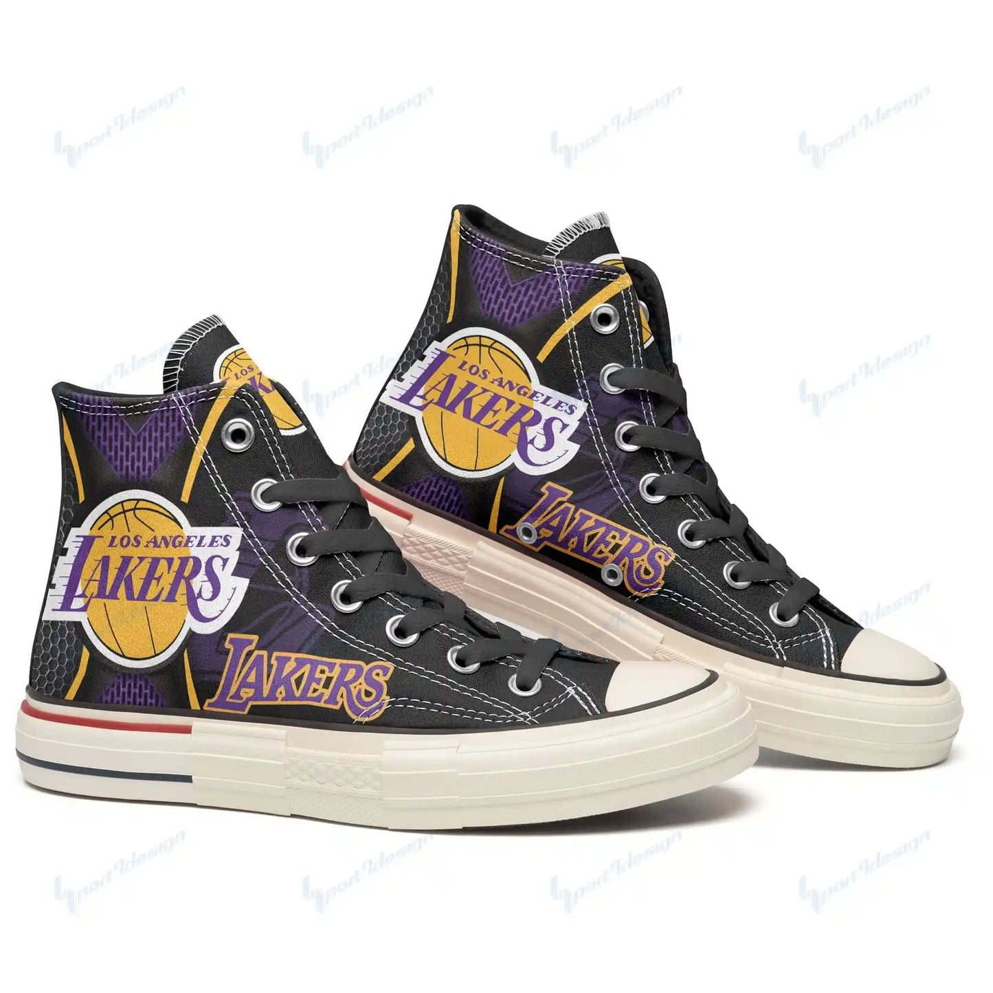 Los Angeles Lakers New High Top Canvas Shoes 45