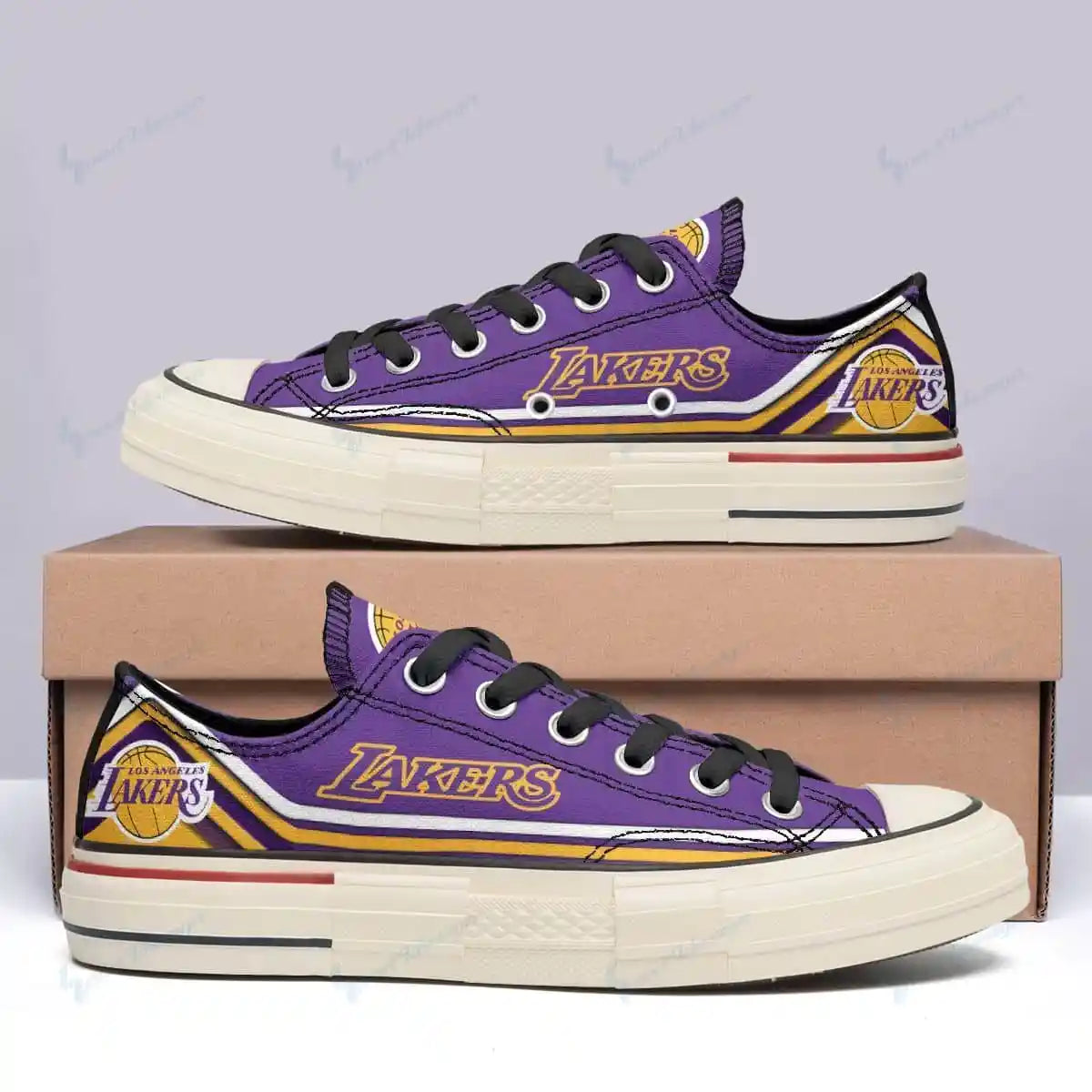 Los Angeles Lakers New Low Top Canvas Shoes 23
