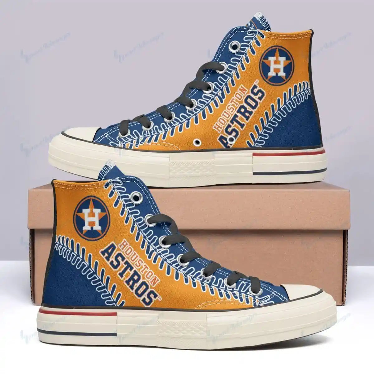 Houston Astros New High Top Canvas Shoes 31