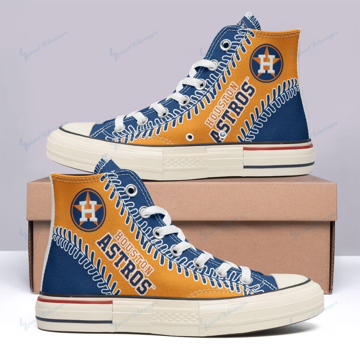 Houston Astros New High Top Canvas Shoes 31