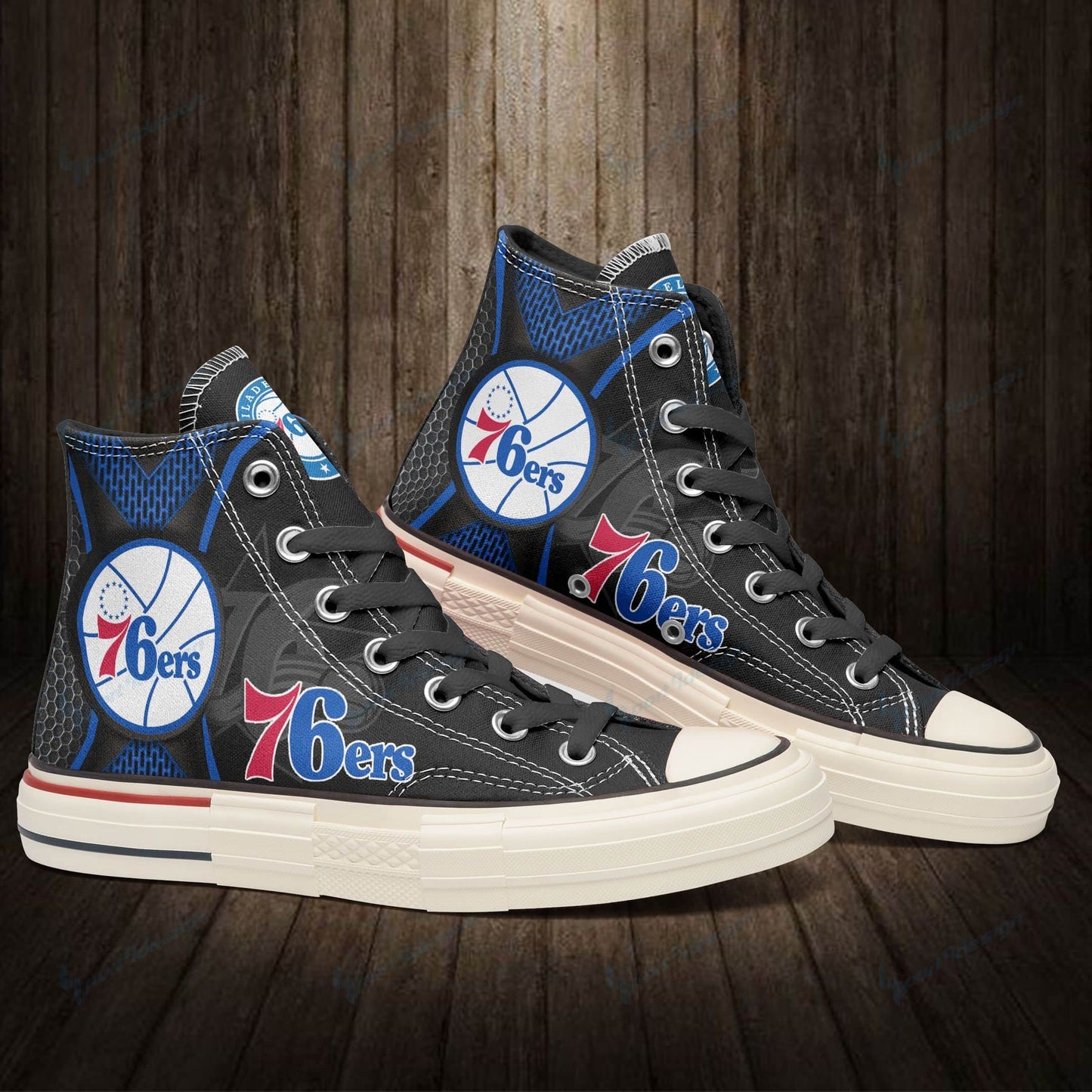 Philadelphia 76ers New High Top Canvas Shoes 29