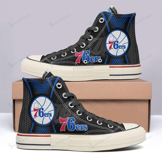 Philadelphia 76ers New High Top Canvas Shoes 29