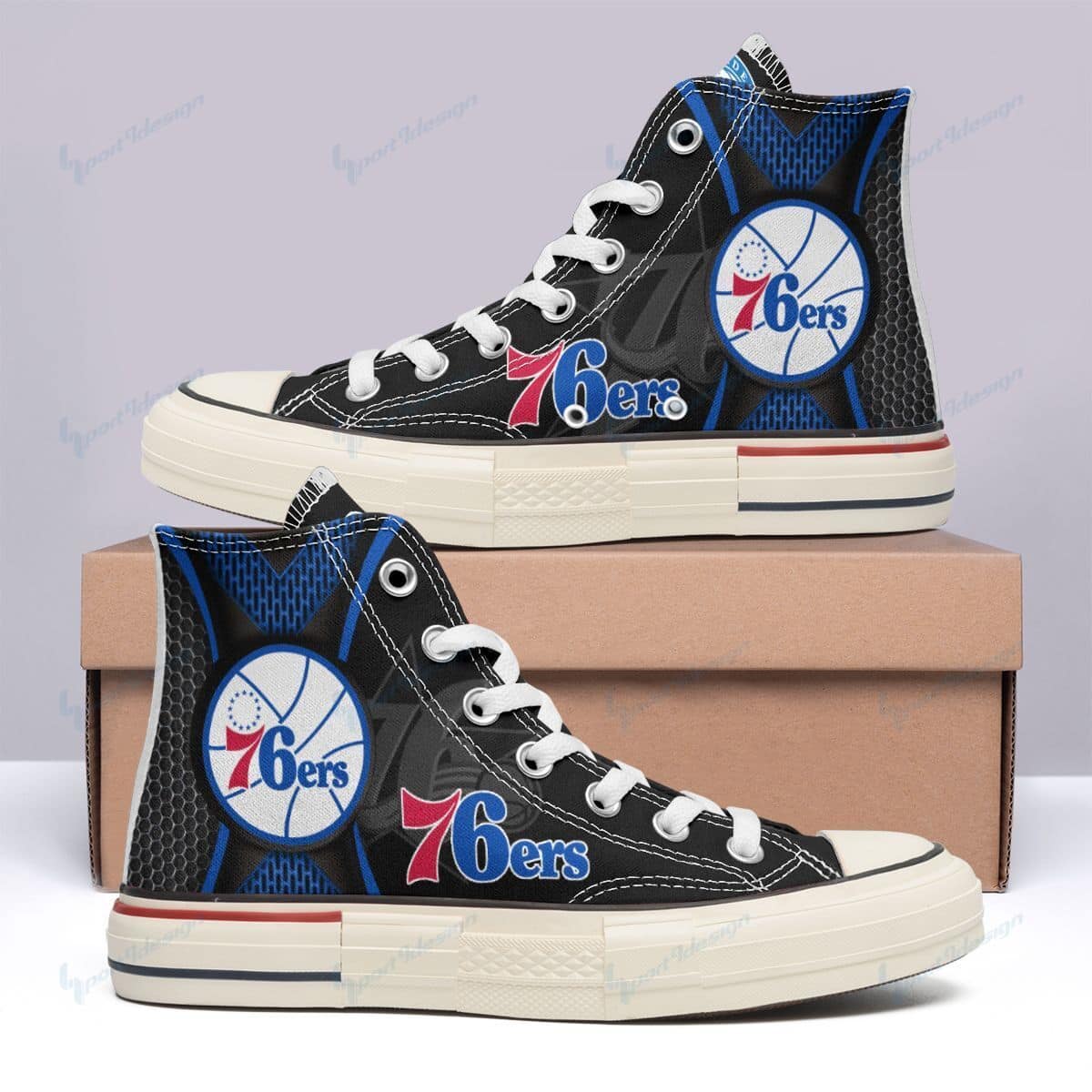 Philadelphia 76ers New High Top Canvas Shoes 29