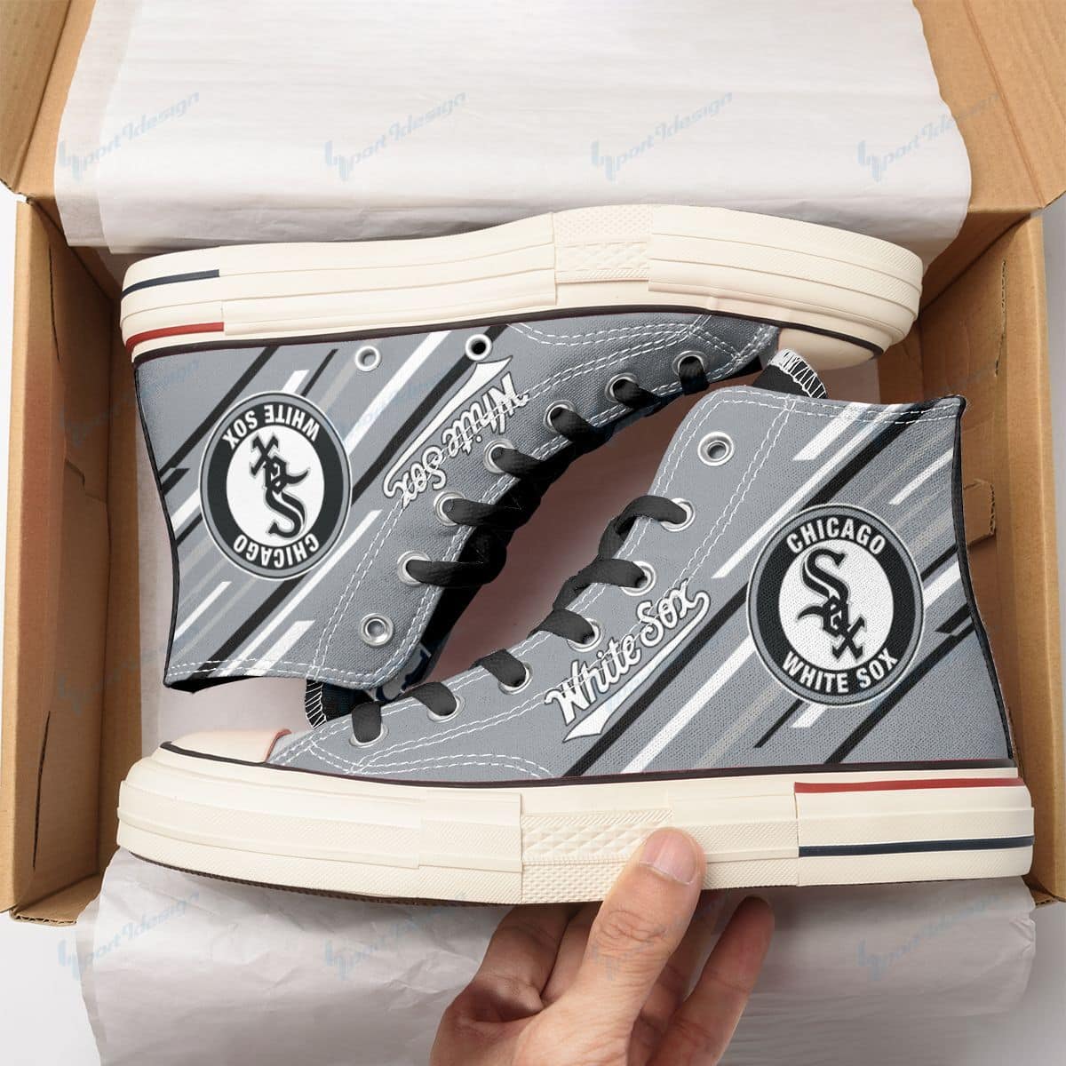 Chicago White Sox New High Top Canvas Shoes 15