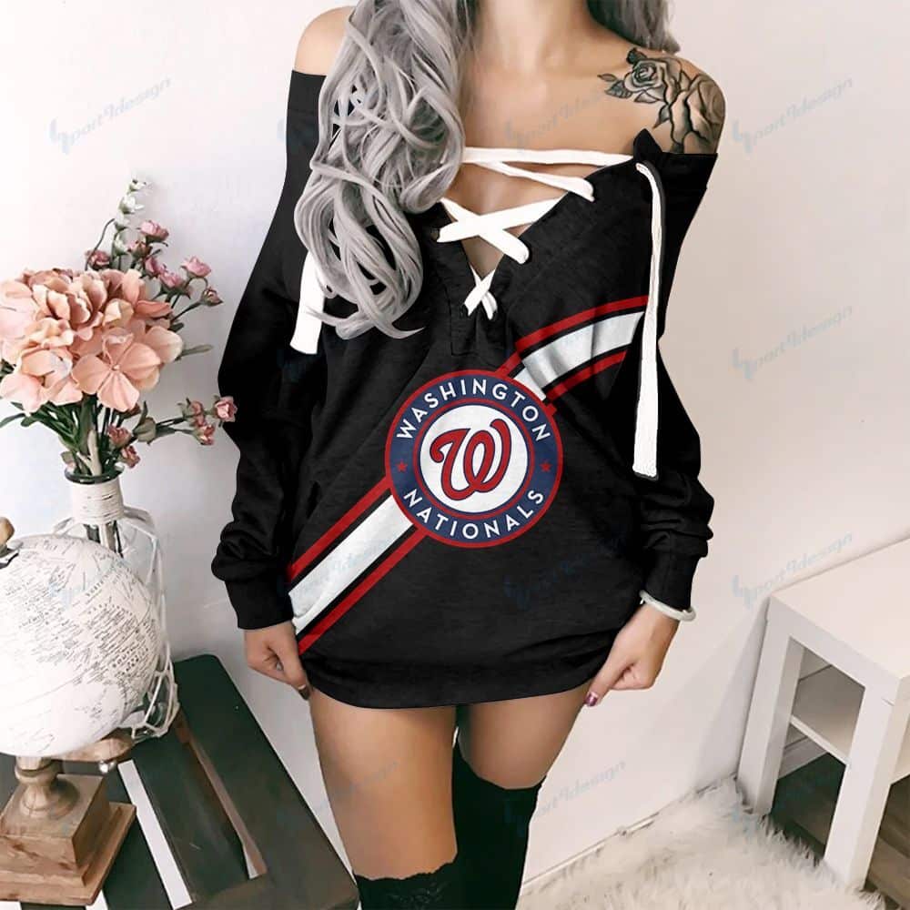 Washington Nationals Lace-Up Sweatshirt 14