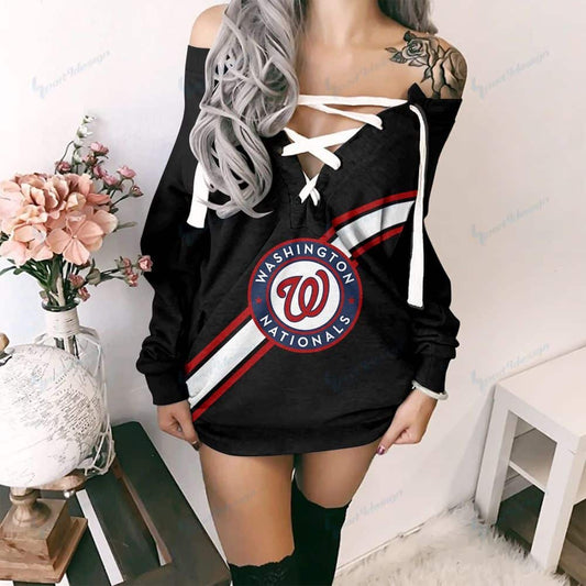 Washington Nationals Lace-Up Sweatshirt 14
