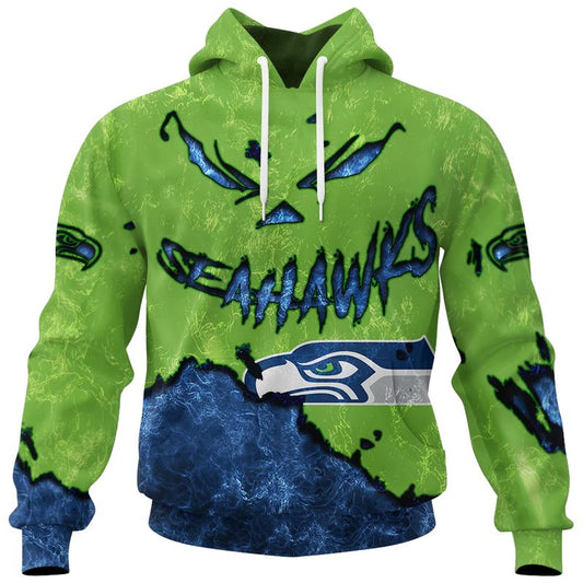 Seattle Seahawks Combo Limited Edition Clothes Jack O’ Lantern Halloween Collection AZBTCLEC000027
