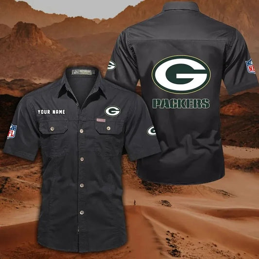 Green Bay Packers Men’s Short Sleeve Cargo Shirts New 2025 AZBT2DCGS000044