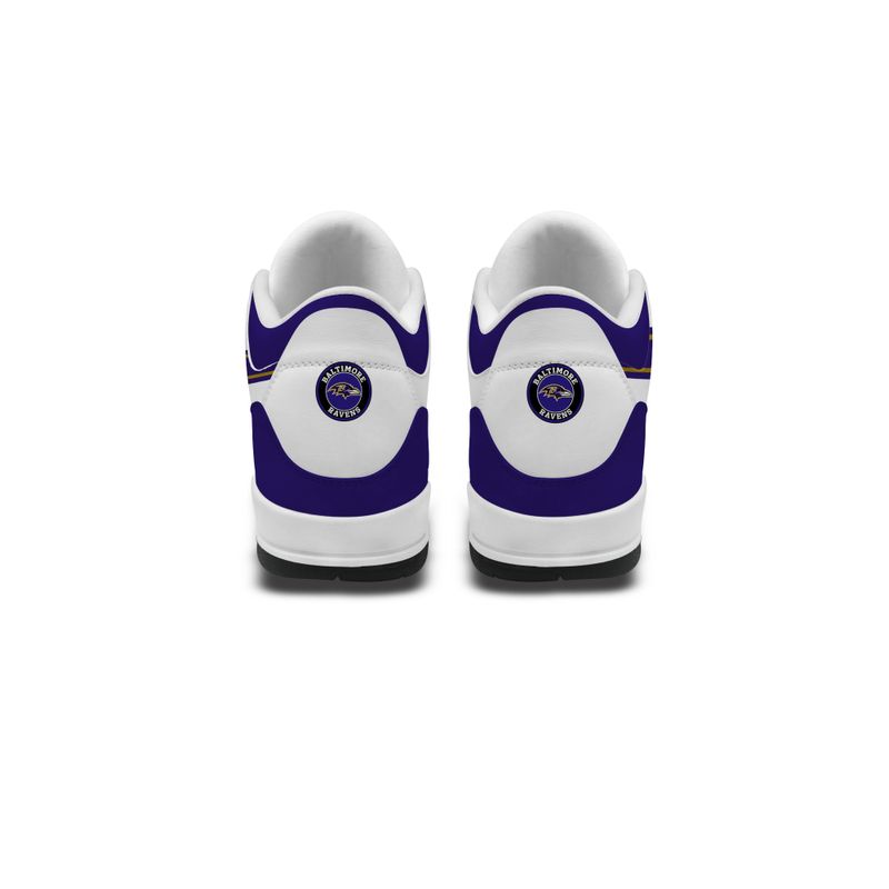 Baltimore Ravens Basic White Genuine Leather JD03 Shoes Men and Women AZBTAJ3000150