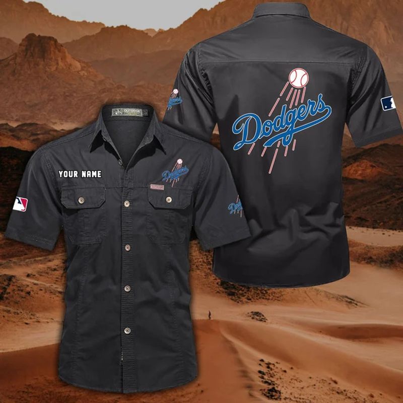 Los Angeles Dodgers Men’s Short Sleeve Cargo Shirts New 2025 AZBT2DCGS000068