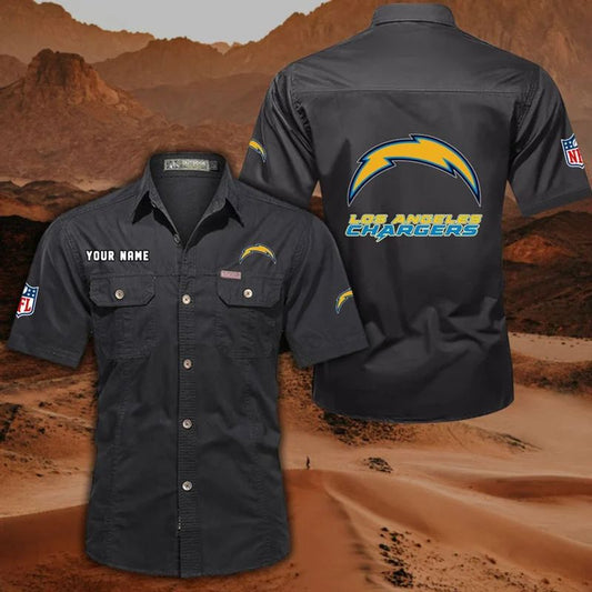Los Angeles Chargers Men’s Short Sleeve Cargo Shirts New 2025 AZBT2DCGS000050
