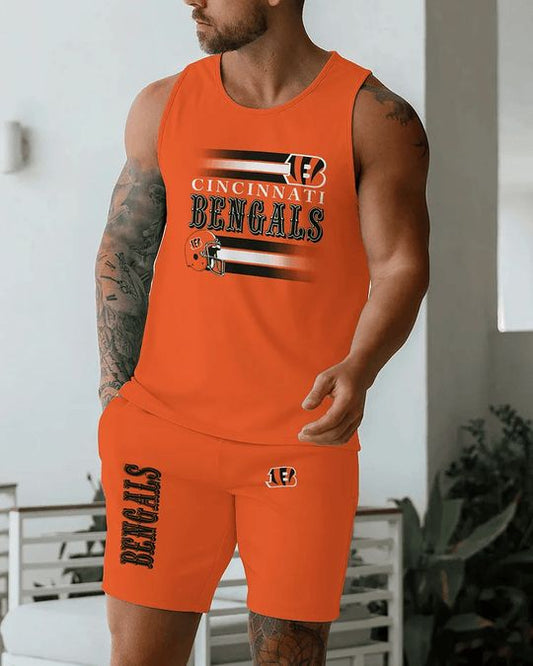 Cincinnati Bengals Summer Men Tank Top And Shorts Set BGMTT054